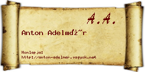 Anton Adelmár névjegykártya